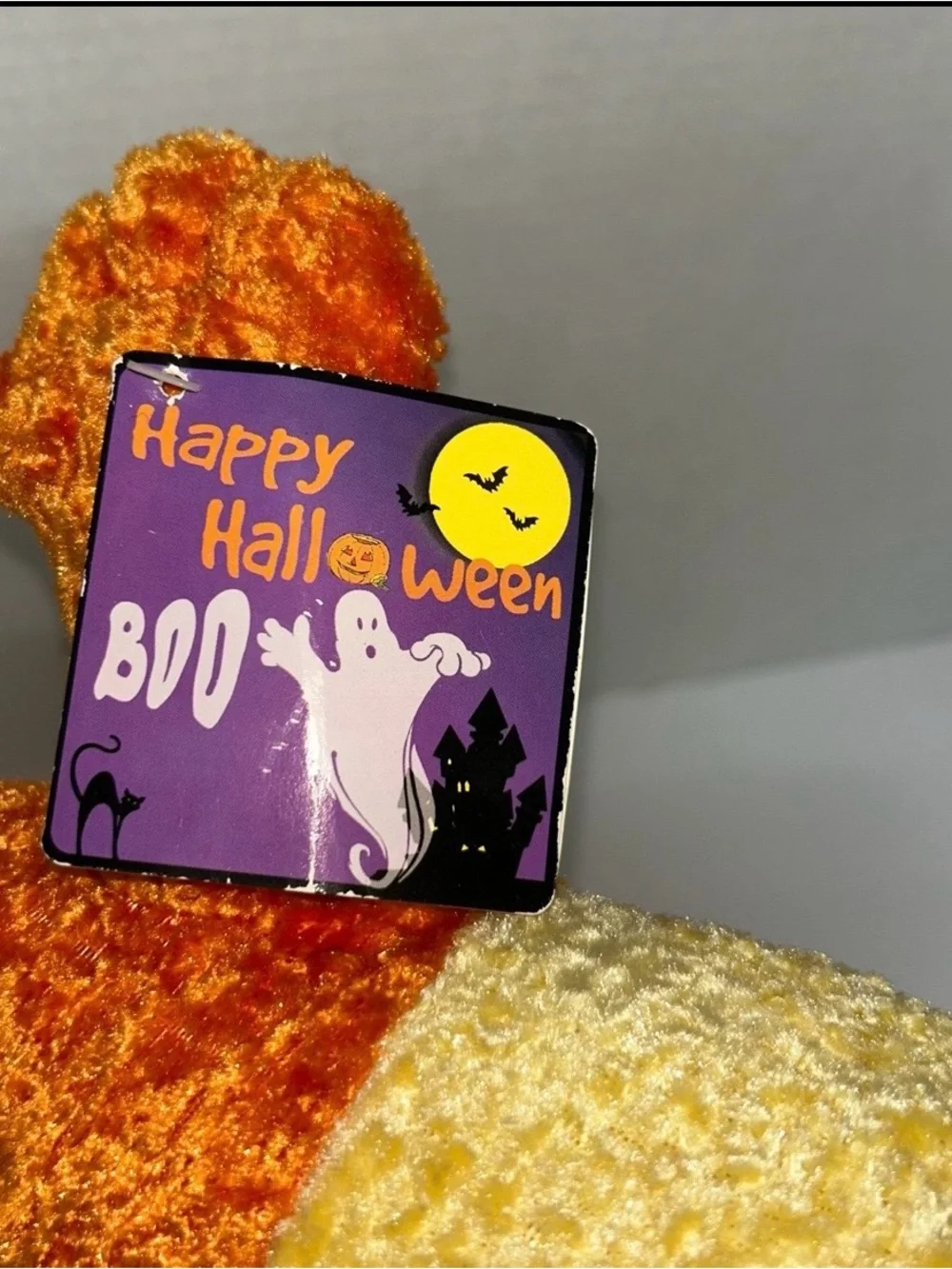 Vintage 2002 Kids of America Candy Corn Plush Halloween BOO Tag 15” Stuffed Toy
